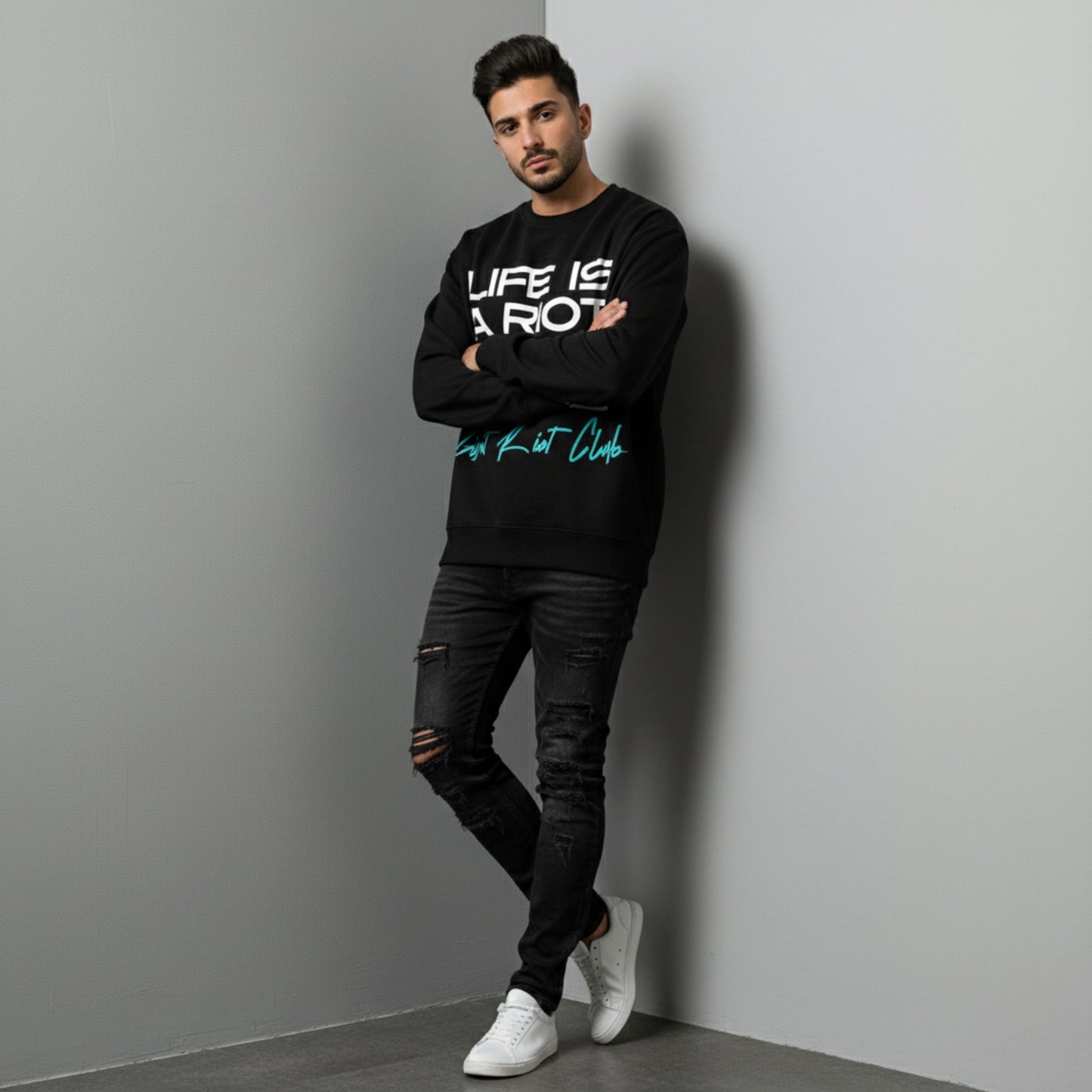 Riot Club Motto (Black) Crewneck