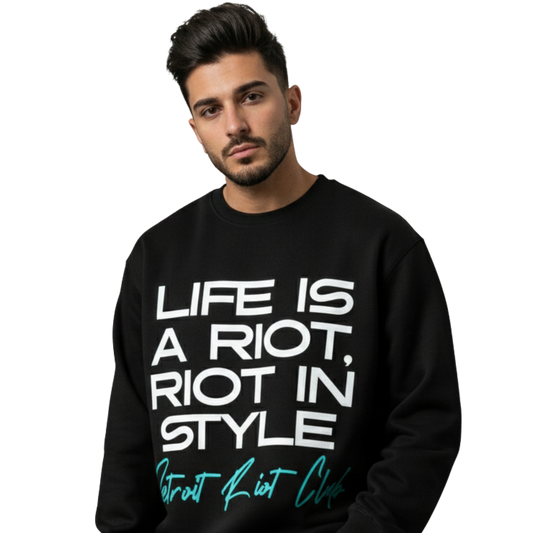 Riot Club Motto (Black) Crewneck
