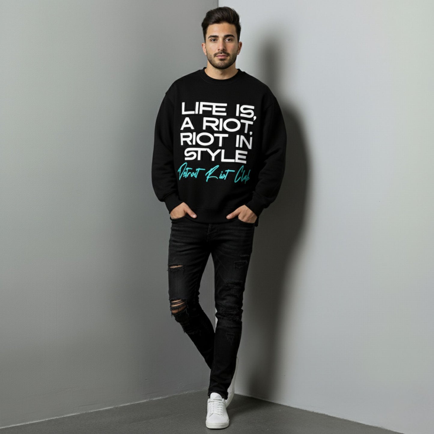 Riot Club Motto (Black) Crewneck