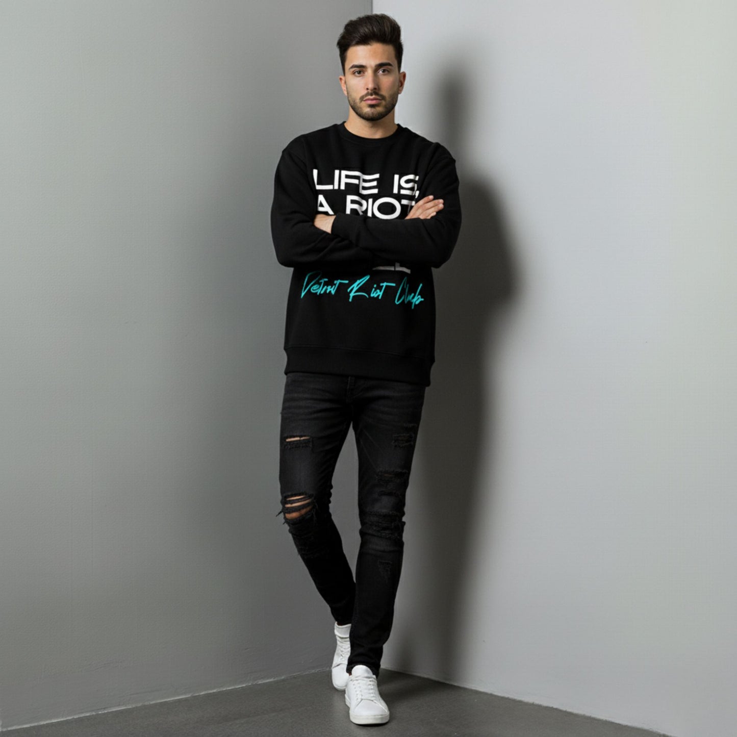 Riot Club Motto (Black) Crewneck