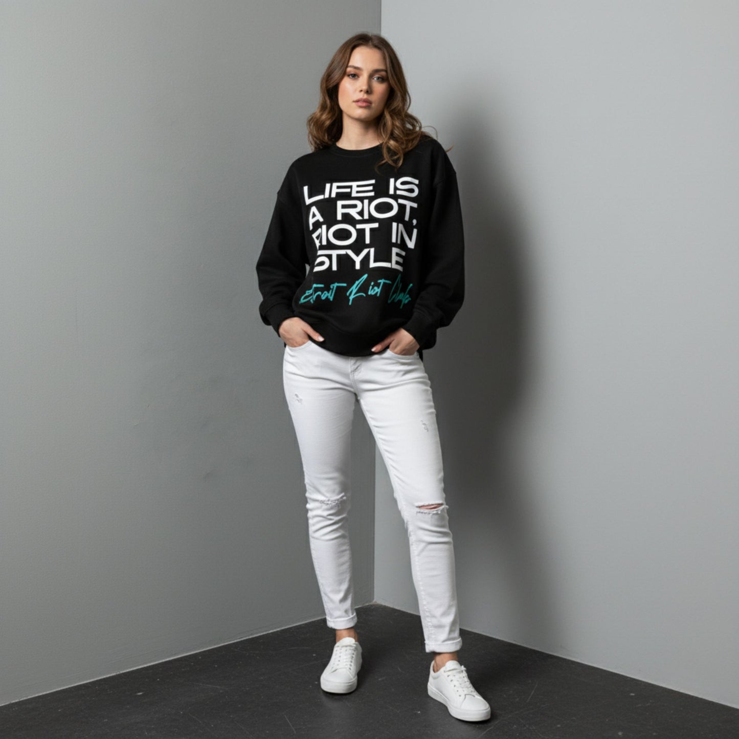 Riot Club Motto (Black) Crewneck