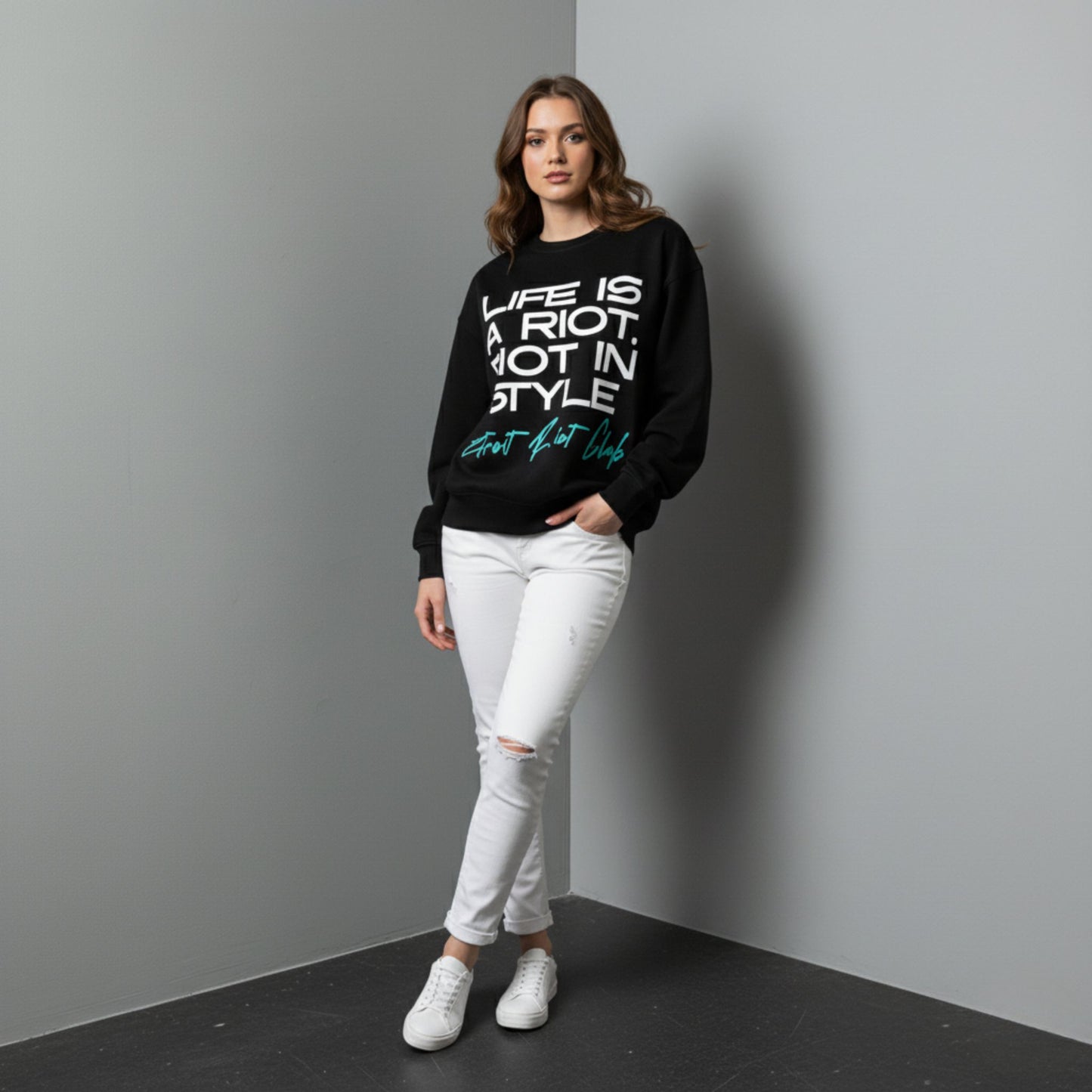 Riot Club Motto (Black) Crewneck