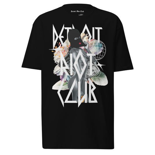Detroit Riot Club Masked Reality Tee: 6.5oz Premium Heavyweight Hardware featuring archival high-art surrealism. Engineered in Detroit.